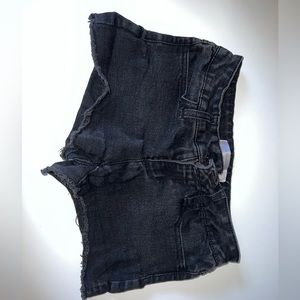 black jean shorts